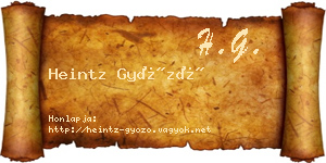 Heintz Győző névjegykártya